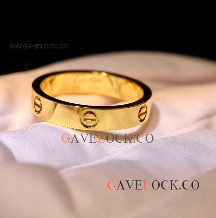 Best Clone Cartier Love Gold Ring Narrow Ring AAA Jewelry